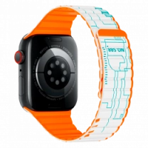 Ремінець Wiwu для Apple Watch 38/40/41mm Smart Magnetic silicone watch band White-Orange