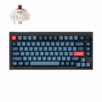 Клавиатура механическая Keychron V1 Max 84Key, Gateron Jupiter Brown, WL/BT/USB-A, QMK, Hot-swap, Knob,