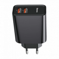 Адаптер Baseus Speed 2USB QC3.0 30W Black (CCFS-E01)