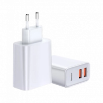 Адаптер Baseus Speed 2USB QC3.0 30W White (CCFS-E02)