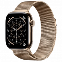Apple Watch Series 11 GPS + Cellular 42mm Gold Titanium Case with Gold Milanese Loop (MF8Y4)