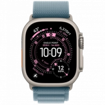 Apple Watch Ultra 3 GPS + Cellular 49mm Natural Titanium Case with Light Blue Alpine Loop - Large (MEWP4)