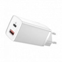 Адаптер Baseus GaN Lite Quick Charger C+U 65W EU White (CCGAN2L-B02)