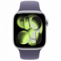 Apple Watch Series 11 GPS 46mm Silver Aluminium Case with Purple Fog Sport Band - M/L (MEVA4)