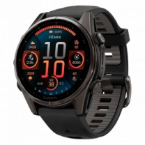 Спортивний годинник Garmin Fenix 8 43mm AMOLED Sapphire Carbon Gray DLC Tit. w. Black/Pebble Gray S. Band (010-02903-20/21)
