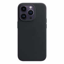 Чехол кожаный iPhone 14 Pro Leather Case with MagSafe Midnight (MPPG3)