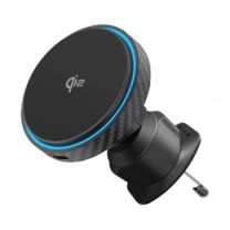 Держатель в машину с беспроводным ЗП Proove Graphite Circle Qi2 15W