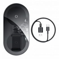 Зарядна станція Baseus Simple 2in1 Wireless Charger Transparent (WXJK-CA02/WXJK-A01)