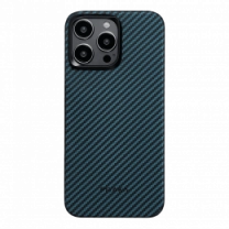 Чехол Pitaka MagEZ Case 4 Twill 1500D Black/Blue for iPhone 15 (KI1508)