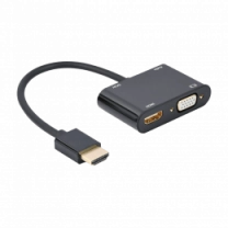 Адаптер-перехідник HDMI на HDMI/VGA Cablexpert A-HDMIM-HDMIFVGAF-01