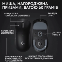 Миша LOGITECH Pro X Superlight 2 Lightspeed Black (910-006630)