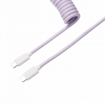 Кабель USB-A/USB-C > USB-C заряджання/синхронізації Keychron, 1.36м, Type-C, Coiled Aviator, фіолетовий