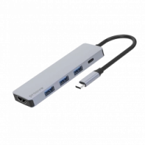 Type-C-Хаб Proove Iron Link 5 in 1 (3*USB3.0 + Tyce C + HDMI) (silver)
