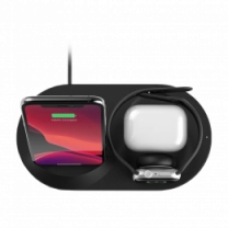 Бездротовий ЗП Belkin 3-in-1 Wireless Pad/Stand/Apple Watch Black (WIZ001VFBK)