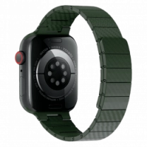Ремешок Wiwu для Apple Watch 42/44/45/49mm Carbon Fiber pattern magnetic watch band Green