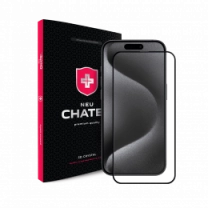 Защитное стекло +NEU Чат Corning Gorilla Anti-Static Mesh iPhone 15 Pro Max Black