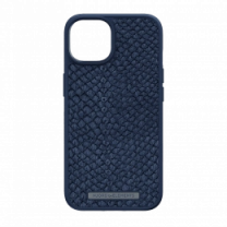 Чехол Njord Salmon Leather MagSafe Case Blue для iPhone 14 Plus (NA42SL01)