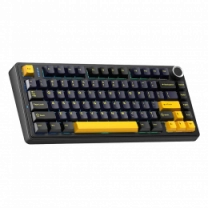 Ігрова клавіатура бездротова AULA F75 Gasket Greywood V3 switch Hot-Swap, PBT, 2.4G wireless, BT, black