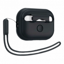 Чохол Spigen для Apple AirPods Pro 2 Silicone Fit, Black+Black Strap(ACS05479)