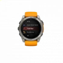 Garmin Fenix 8 51mm AMOLED Sapphire Titanium with Spark Orange/Graphite Silicone Band (010-02905-11)