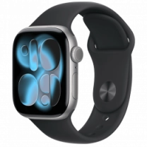 Apple Watch Series 11 GPS + Cellular 46mm Space Grey Aluminium Case with Black Sport Band - M/L (MFCA4)