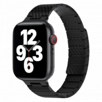 Ремешок Wiwu для Apple Watch 42/44/45/49mm Carbon Fiber pattern magnetic watch band Black