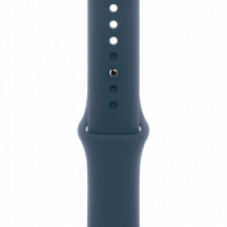 Apple Watch Series 9 45mm Silver Aluminum Case with Storm Blue Sport Band M/L (MR9E3)