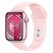 Apple Watch Series 9 45mm Pink Aluminum Case with Light Pink Sport Band S/M (MR9G3)