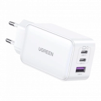 Адаптер UGREEN CD244 USB-A+2xUSB-C 65W GaN Tech Fast Charger White (15334)