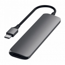 Xaб Satechi Aluminum Type-C Slim Multi-Port Adapter 4K Space Gray (ST-CMAM)