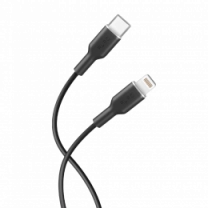 Зарядний кабель Puro Soft Cable USB-C to Lightning 1.5m, black PUCAPLTUSBCICONBLK