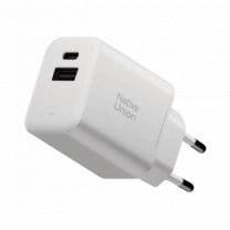 Зарядний пристрій Native Union Fast GaN Charger PD 45W (1 USB-C + 1 USB-A) Port White (FAST-PD45AC-WHT-EU)