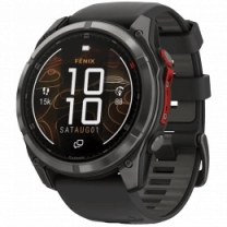 Смарт-часы Garmin Fenix 8 Pro (51 мм) MicroLED Sapphire, титан Carbon Gray DLC с силиконовым ремешком (010-03380-01)