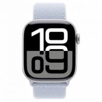 Apple Watch Series 10 46mm Silver Aluminum Case with Blue Cloud Sport Loop (MWWN3)