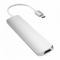 Xaб Satechi Aluminum Type-C Slim Multi-Port Adapter 4K V2 Silver (ST-SCMA2S)