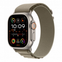 Apple Watch Ultra 2 49mm Titanium Case with Olive Alpine Loop - Small (MREX3)