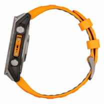Спортивний годинник Garmin Fenix 8 51mm AMOLED Sapphire Titanium w. Spark Orange/Graphite Silicone Band (010-02905-10/11) UA