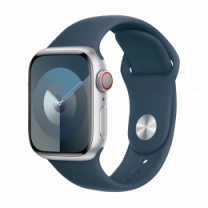 Apple Watch Series 9 41mm Silver Aluminum Case with Storm Blue Sport Band M/L (MR913)