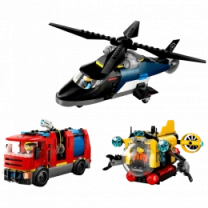 Конструктор LEGO City Ремикс вертолетов, пожарных машин и подводных лодок