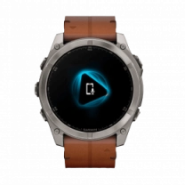 Спортивний годинник Garmin Fenix 8 51mm AMOLED Sapphire Carbon grey DLC w. Chestnut Leather Band (010-02905-40)