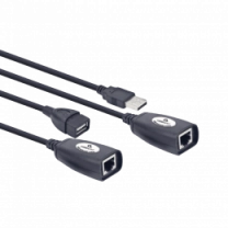 Подовжувач Cablexpert UAE-30M по звитій парі., USB 1.1, до 30 м., чорний колір