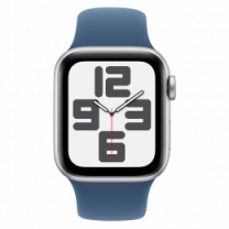 Apple Watch SE2 2024 44mm Silver Aluminium Case with Denim Sport Band M/L UA