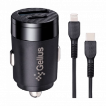 АЗП Gelius Pro Inch Twix GP-CC010L USB+Type-C QC/PD (30 Watt) + Кабель Type-C - Lightining