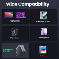 Адаптер UGREEN X565 Nexode Air USB-A+3xUSB-C 100W GaN Tech Fast Charger Space Gray (35043)