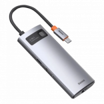 Хаб Baseus Multifunctional Metal Gleam 6- in-1 RJ45 Type-C (Gray) (WKWG030013)