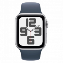 Apple Watch SE (gen 2) 2023 40mm Silver Aluminum Case with Storm Blue Sport Band S/M (MRE13) Б/У