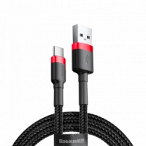 Кабель USB Type-C Baseus Cafule Cable USB For Type-C 3A 1M Red+Black (CATKLF-B91)
