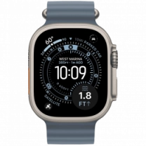 Apple Watch Ultra 3 GPS + Cellular 49mm Natural Titanium Case with Anchor Blue Ocean Band (MEWH4)