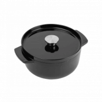 Каструля чавунна з кришкою KitchenAid, 22 см, 3,3 л, чорна (CC006058-001)