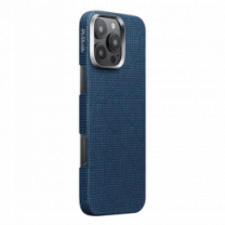 Чехол Pitaka Tactile Woven Monogram Dark Blue for iPhone 16 Pro (KI1603PTK)